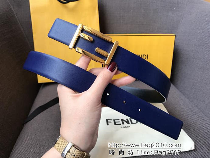 FENDI芬迪 實物拍攝 最新爆款 柔軟小牛皮皮帶 雙F標誌 BAGUETTE系列 時尚百搭款女款皮帶  xfp1299